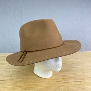 Olive & Pique Wool hat fedora panama Brim Adjustable light brown NEW
